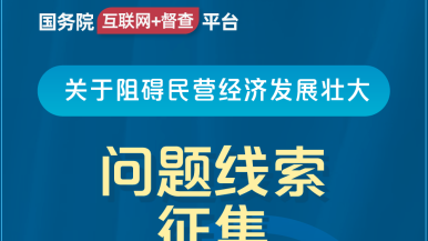 男人把他的大鸡巴插进女人的骚逼里的视频国务院“互联网+督查”平台公开征集阻碍民营经济发展壮大问题线索